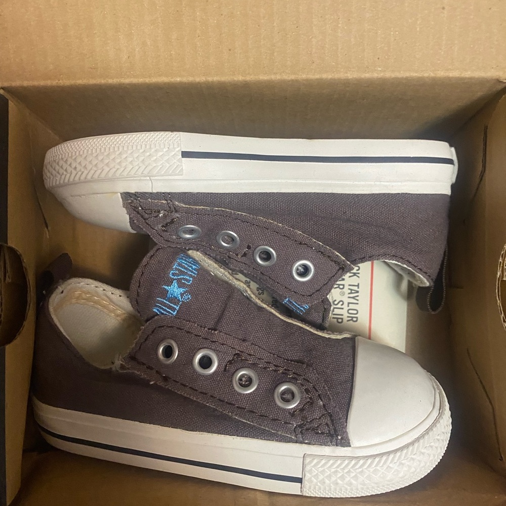 Kids' Converse Sneakers - Brown and White